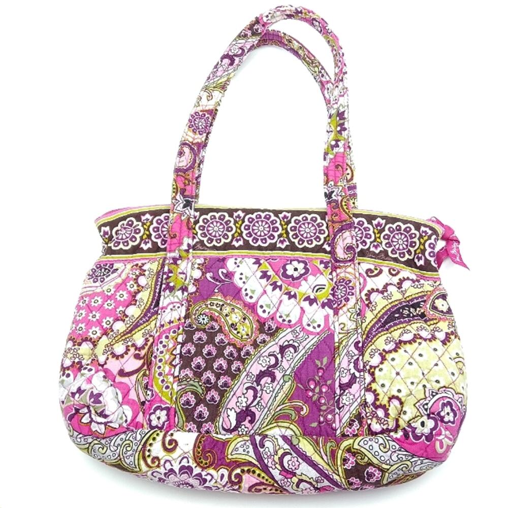 Vera Bradley Very Berry Paisley Tote Bag Satchel Purse
